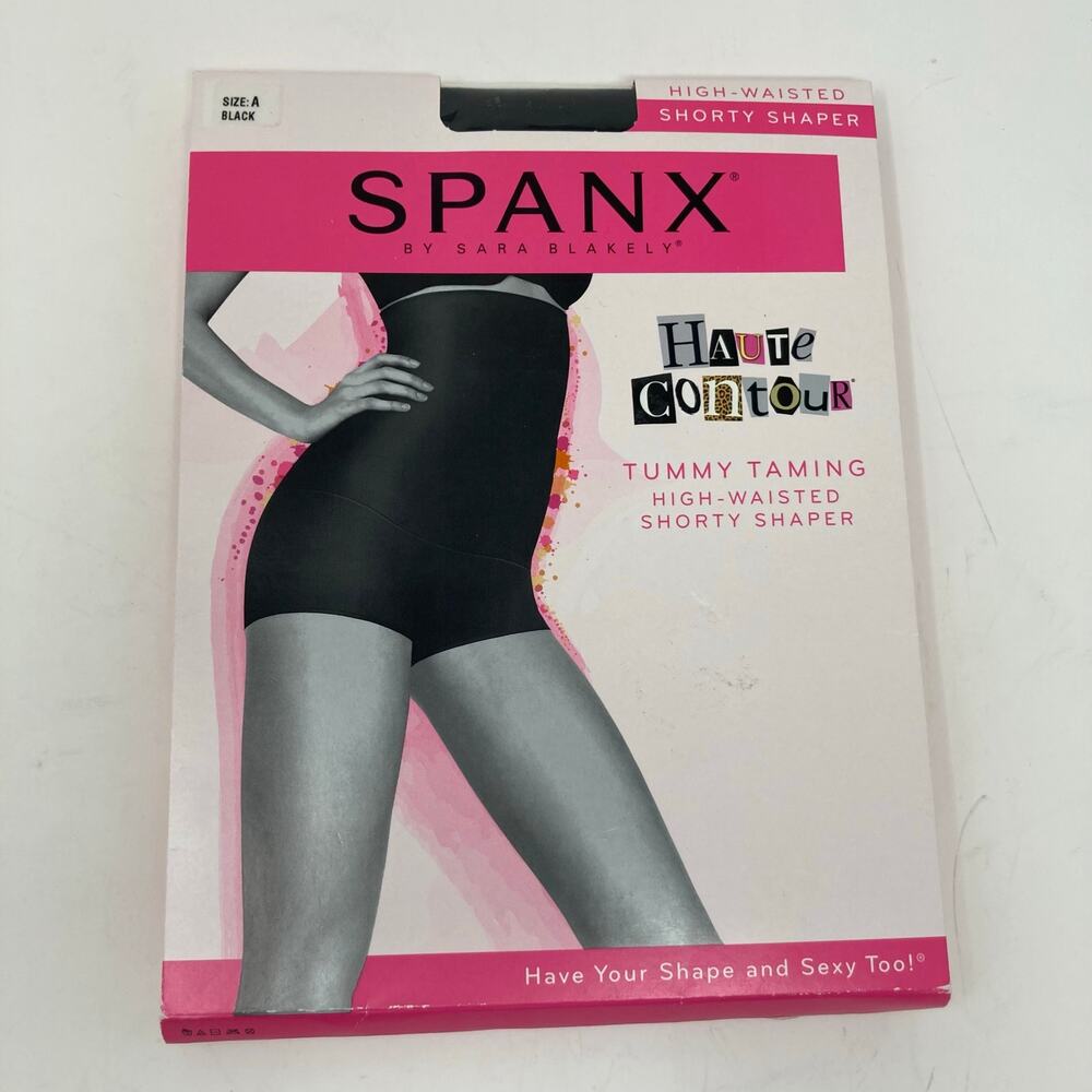 SPANX Black Shapewear Shorts Size A Tummy Taming High Waisted Short Shaper